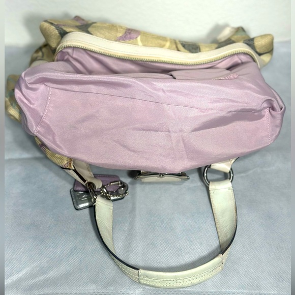 Coach Lynn Soho canvas and leather with silver hardware and silver metal. - Picture 7 of 15